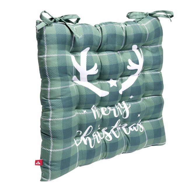 Galette de chaise No&euml;l carr&eacute;e 40x40cm - 4 mod&egrave;les