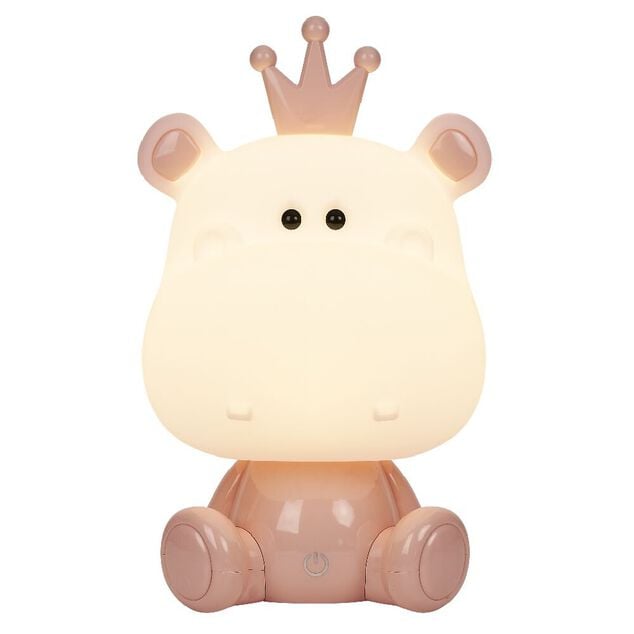 Lampe pour enfant forme hippopotame rose