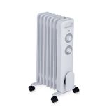 Radiateur bain d'huile à roulettes blanc 1500W Homday 3 niveaux de chaleur