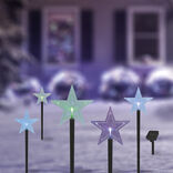 Borne solaire à planter étoile 1LED multicolore H30cm x5
