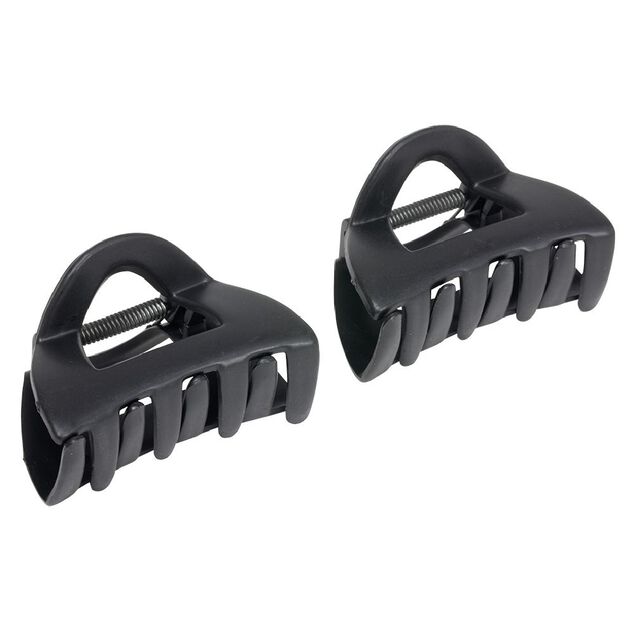 Pince crabe en plastique ajour&eacute; noir x2