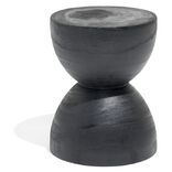 Bout de canap&eacute; Tammy bois paulownia noir &Oslash;27xH33cm