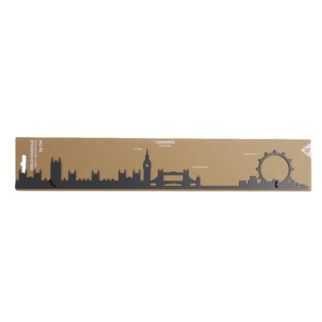 D&eacute;coration murale Londres m&eacute;tal noir 55cm