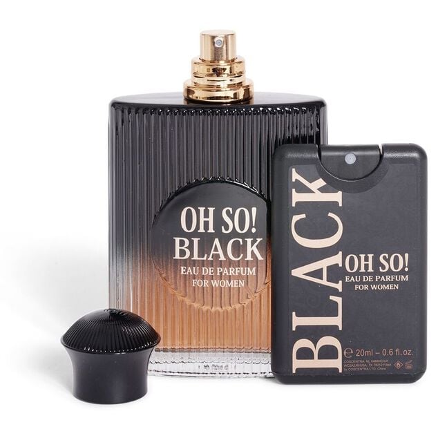 Coffret eau de parfum femme OH SO BLACK 100ml avec flacon de poche 20ml