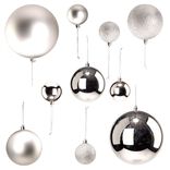 Boule de No&euml;l gris argent&eacute; x15