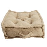 Coussin de sol carré bouclette beige 45x45cm
