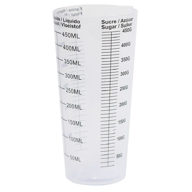 Verre doseur en plastique blanc