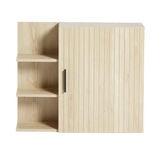 Meuble mural salle de bain en bois avec 1 porte et 3 tablettes 60x14xH50cm