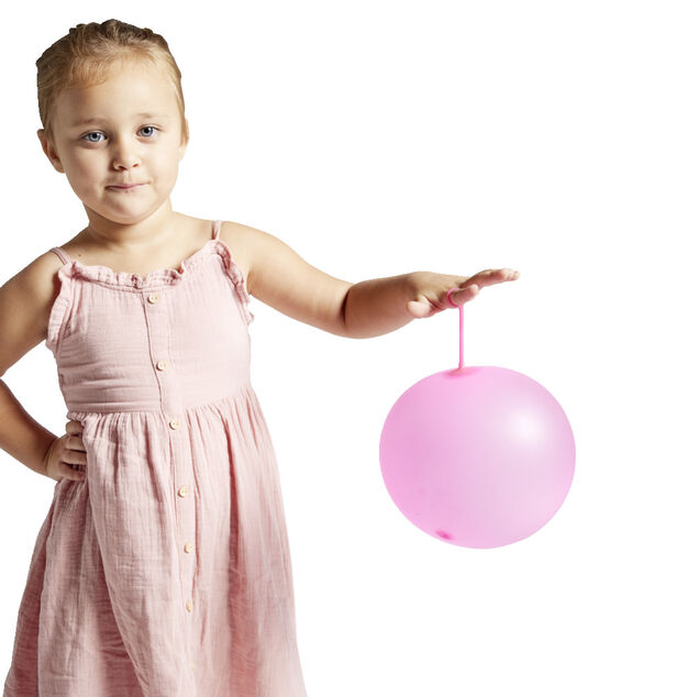 Balle bulle gonflable extensible rose &Oslash;9xH6,5cm