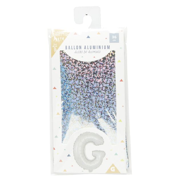 Ballon forme lettre G aluminium (2 modèles argenté ou doré)