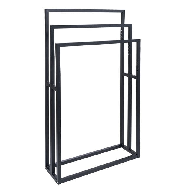 Porte serviette 3 niveaux m&eacute;tal noir