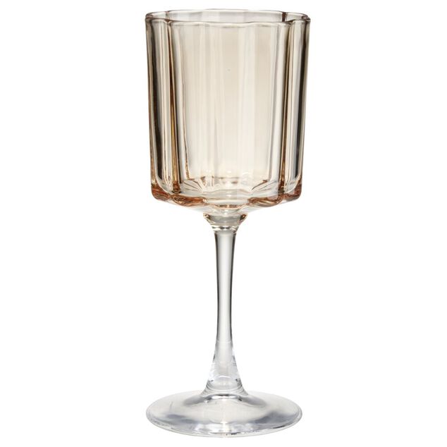 Verre &agrave; vin automne en verre transparent et orange &Oslash;9xH22cm
