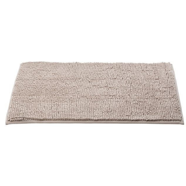 Tapis de salle de bain chenille taupe 45x65cm