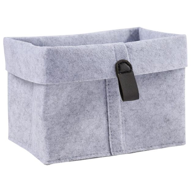 Pani&egrave;re de rangement feutrine gris 19x13xH18cm
