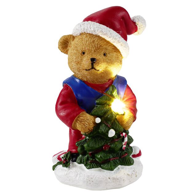 Ours d&eacute;coratif No&euml;l lumineux LED H10cm (2 mod&egrave;les)