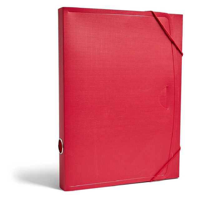 Bo&icirc;te archive plastique dos 4cm rouge