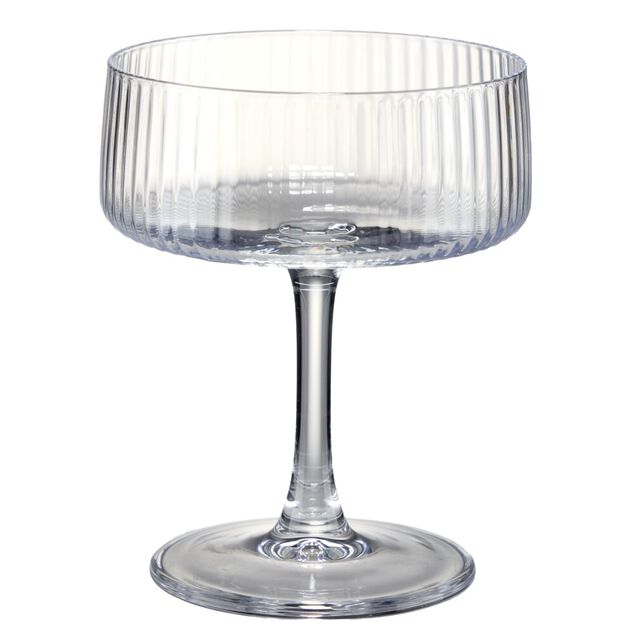 Coupe champagne X3 motif stri&eacute; 240 ml &Oslash;10XH12 cm verre transparent