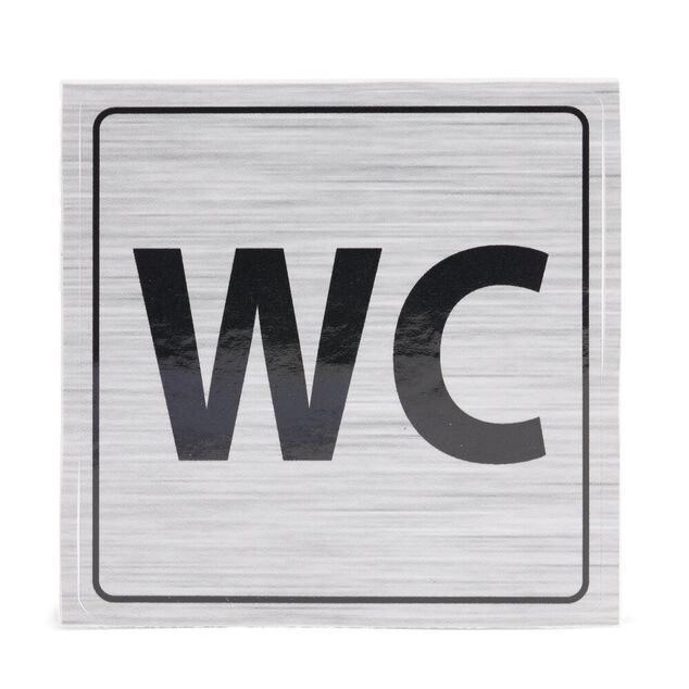 Signal&eacute;tique adh&eacute;sive "WC" - 8x8 cm