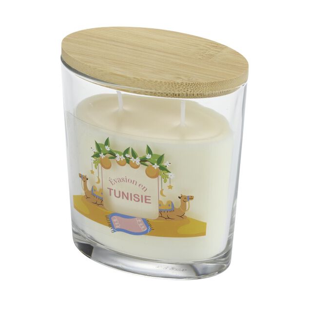 Bougie parfum&eacute;e Ambiances Devineau 2 m&egrave;ches Tunisie senteur fleur d'oranger 30H