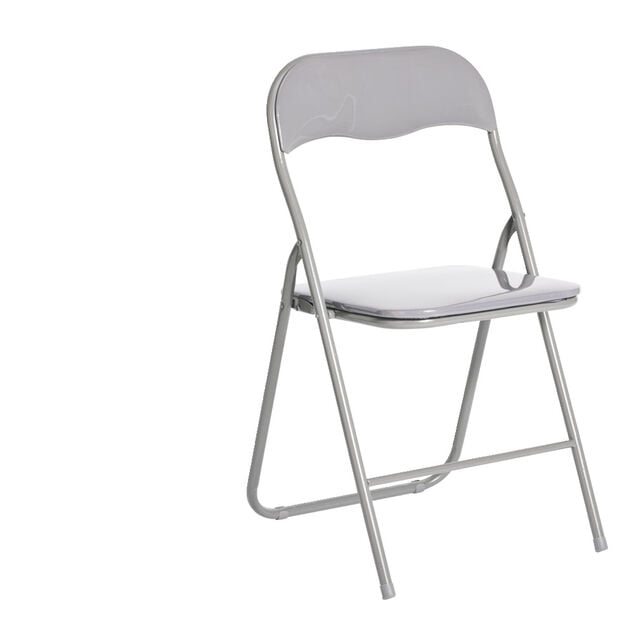 Chaise pliante Tracy m&eacute;tal gris fonc&eacute; L49xP49xH79cm