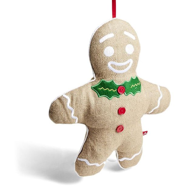 Coussin No&euml;l bonhomme pain d'&eacute;pices 35xH42cm