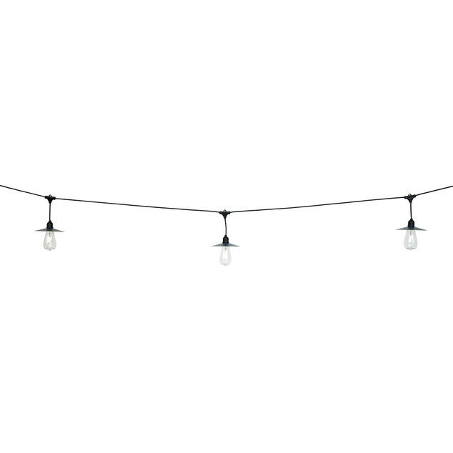 Guirlande solaire ampoule 15 LED blanc chaud 7 m