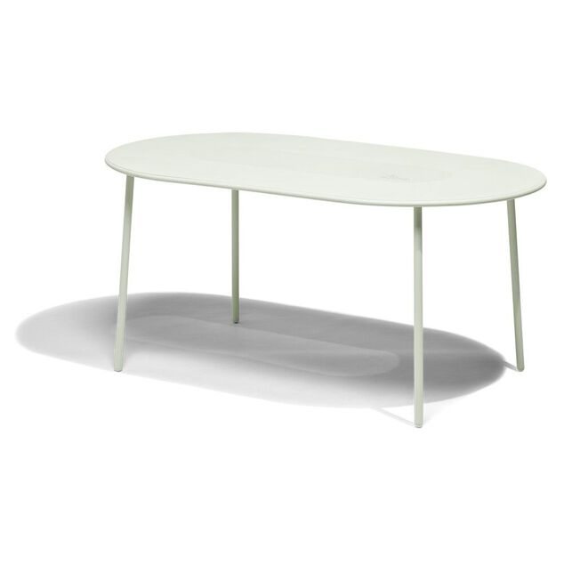 Table de jardin 6 personnes Faro m&eacute;tal vert 160x90xH74cm