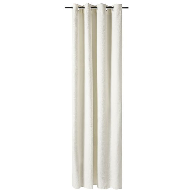 Rideau &agrave; oeillets bouclette polyester blanc 140x240cm