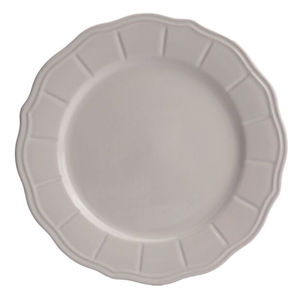 Assiette plate gr&egrave;s festonn&eacute;e marron x4 &Oslash;26,5xm