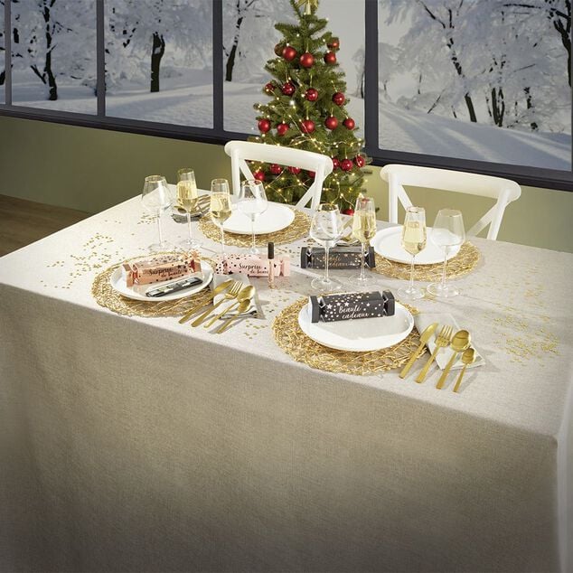 Set de table rond ajour&eacute; fil Dor&eacute;