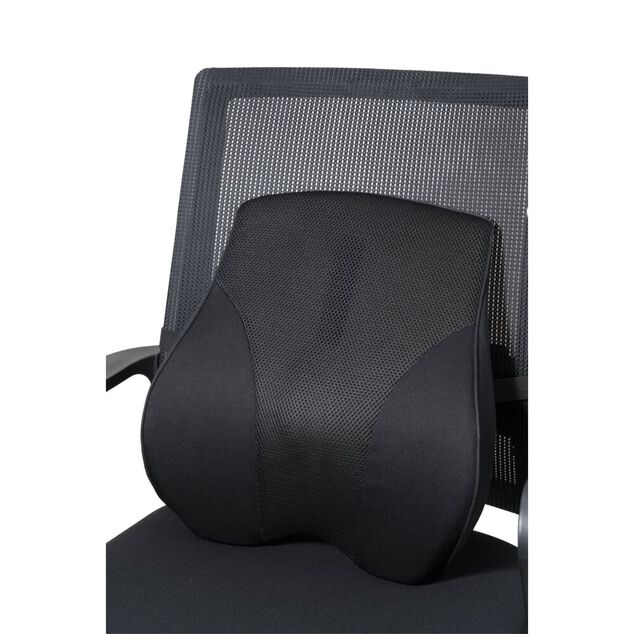 Dossier lombaire chaise de bureau m&eacute;moire de forme noir 43x11xH39,5cm