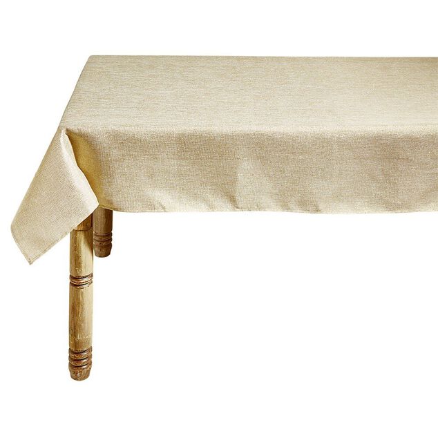 Nappe rectangulaire effet lin fil brillant 140 x 300 cm