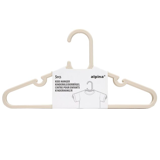 Cintre enfant x5 plastique beige L29cm