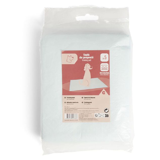 Tapis de propret&eacute; x5 ultra-absorbants chien 60x90cm