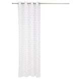 Voilage blanc avec pompons jaunes 100% polyester 140x240cm