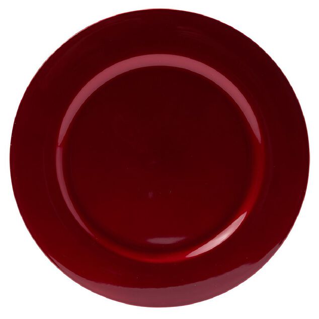 Sous assiette ronde plastique rouge &Oslash;33 cm
