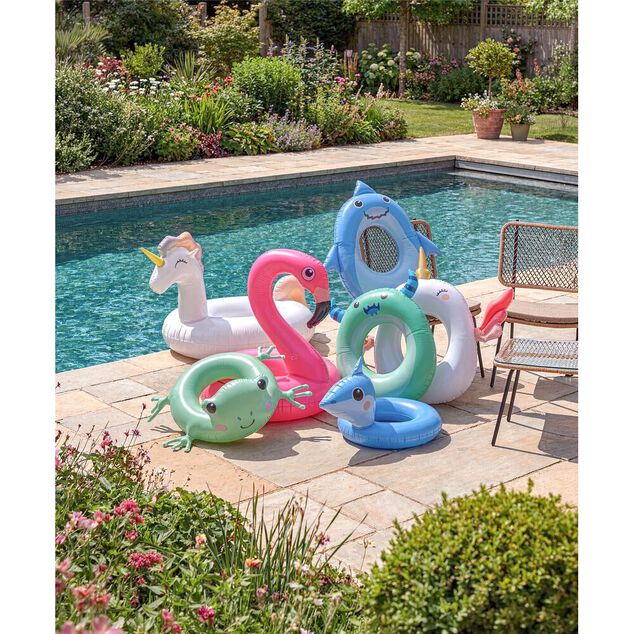 Bou&eacute;e gonfable requin Squichy plastique bleu &Oslash;60cm