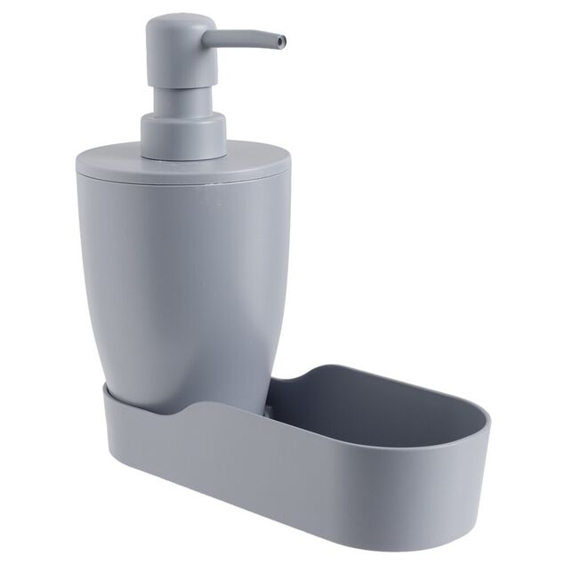 Distributeur de savon plastique avec socle 17,5x8,5xH17cm (2 mod&egrave;les blanc ou gris)