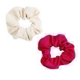 Chouchou en tissu x2 couleur unie Ø7cm (2 modèles)