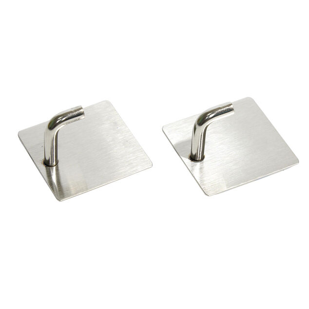 Crochet adh&eacute;sif x2 en acier