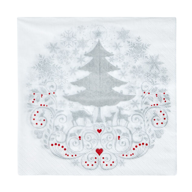 Serviette jetable motif sapin givr&eacute; x20