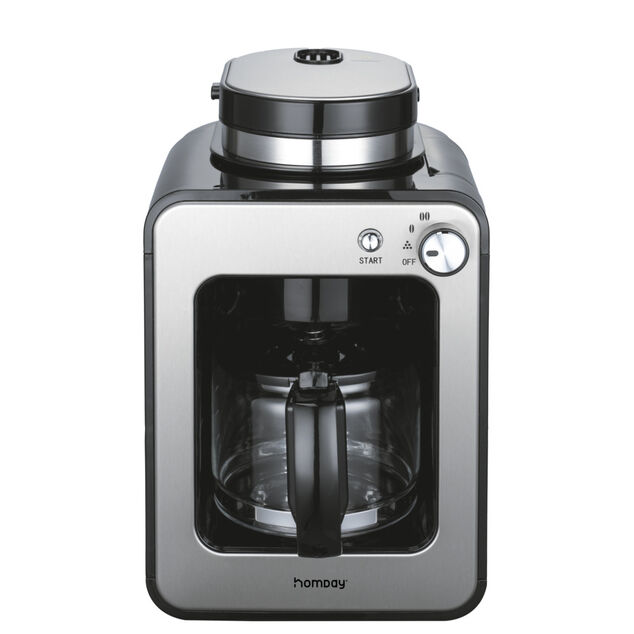 Cafeti&egrave;re filtre 0,6L acier avec broyeur de caf&eacute; 600W