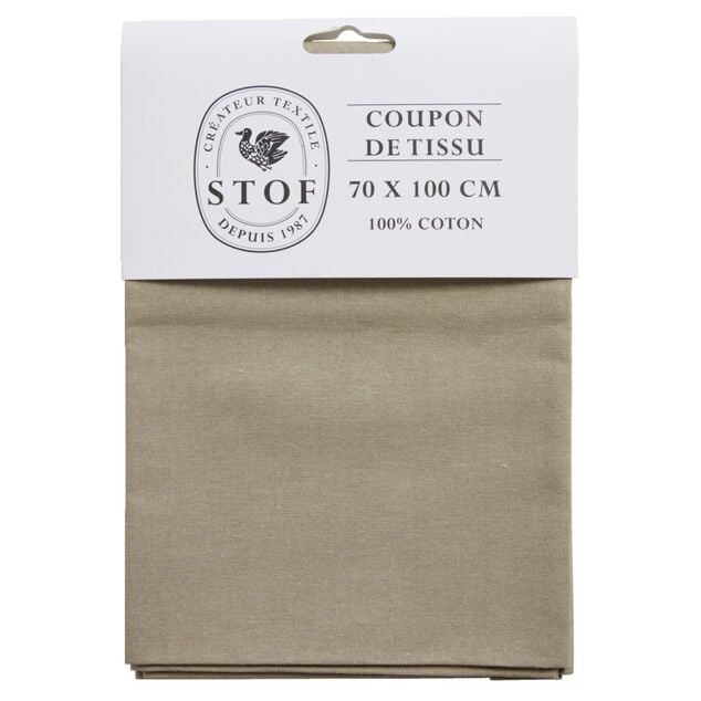 Coupon tissu coton 70x100cm brun