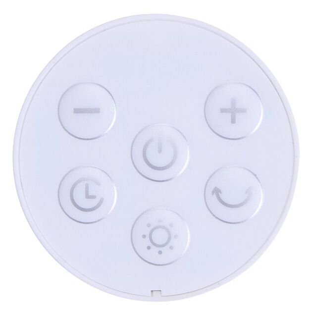 Ventilateur sur pied 35W rond orientable digital avec t&eacute;l&eacute;commande blanc &Oslash;29xH100cm