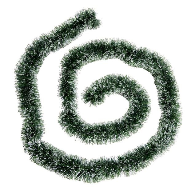 Guirlande de No&euml;l artificielle verte effet neige &eacute;paisse &Oslash;8xL270cm