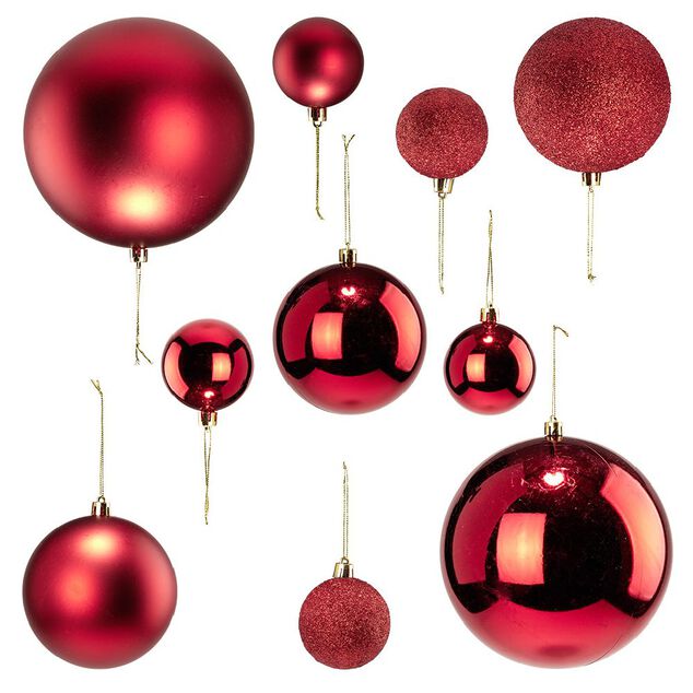 Boule de No&euml;l rouge x15