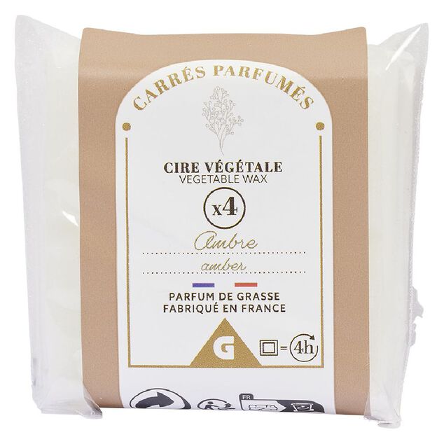Cire parfum&eacute;e marron senteur ambre patchouli 40g x4