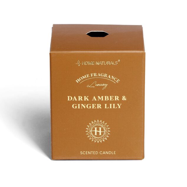 Bougie senteur ambre et gingembre dans pot en verre &Oslash;6,4xH7,9cm marron