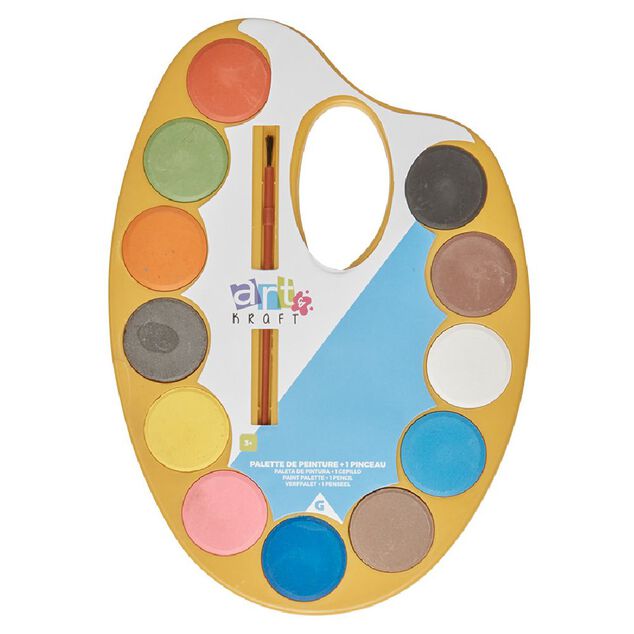 Palette de peinture 12 couleurs + 1 pinceau