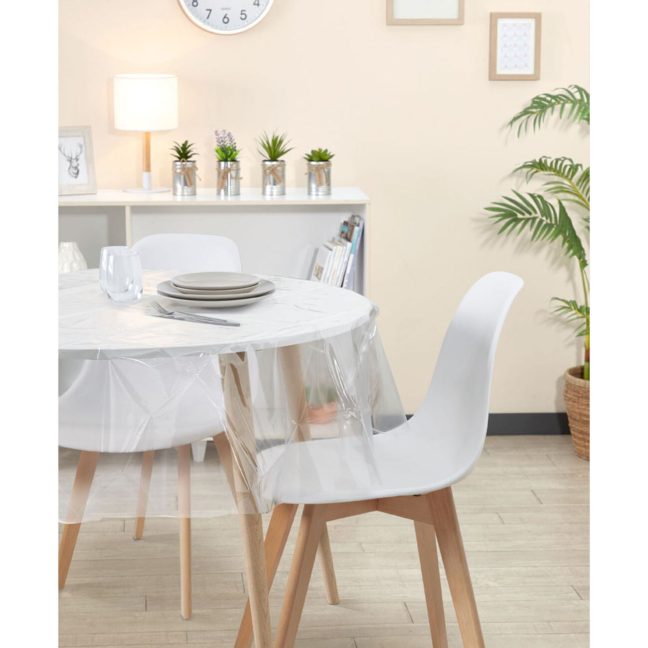 Nappe Ronde 120cm Avec élastique – TPU Transparent, Imperméable, Pour Extérieur, Fêtes, Pique-nique